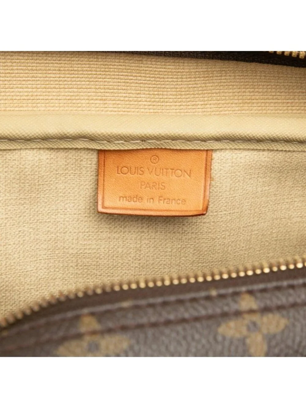 Louis Vuitton Monogram Deauville Handbag Brown Leather